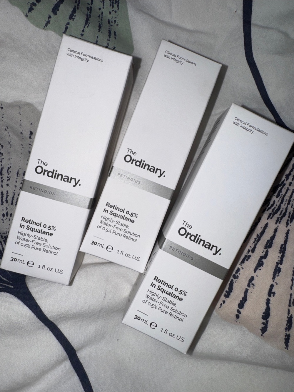 The Ordinary Retinol 0.5% in Squalane — White & Silver Packaging (3-pack)